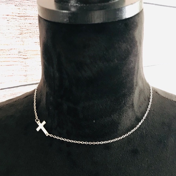 Jewelry - Sterling Silver Cross Choker Necklace